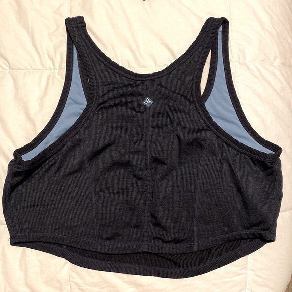 Prana cropped workout top sports bra size large navy blue - Picture 4 of 7